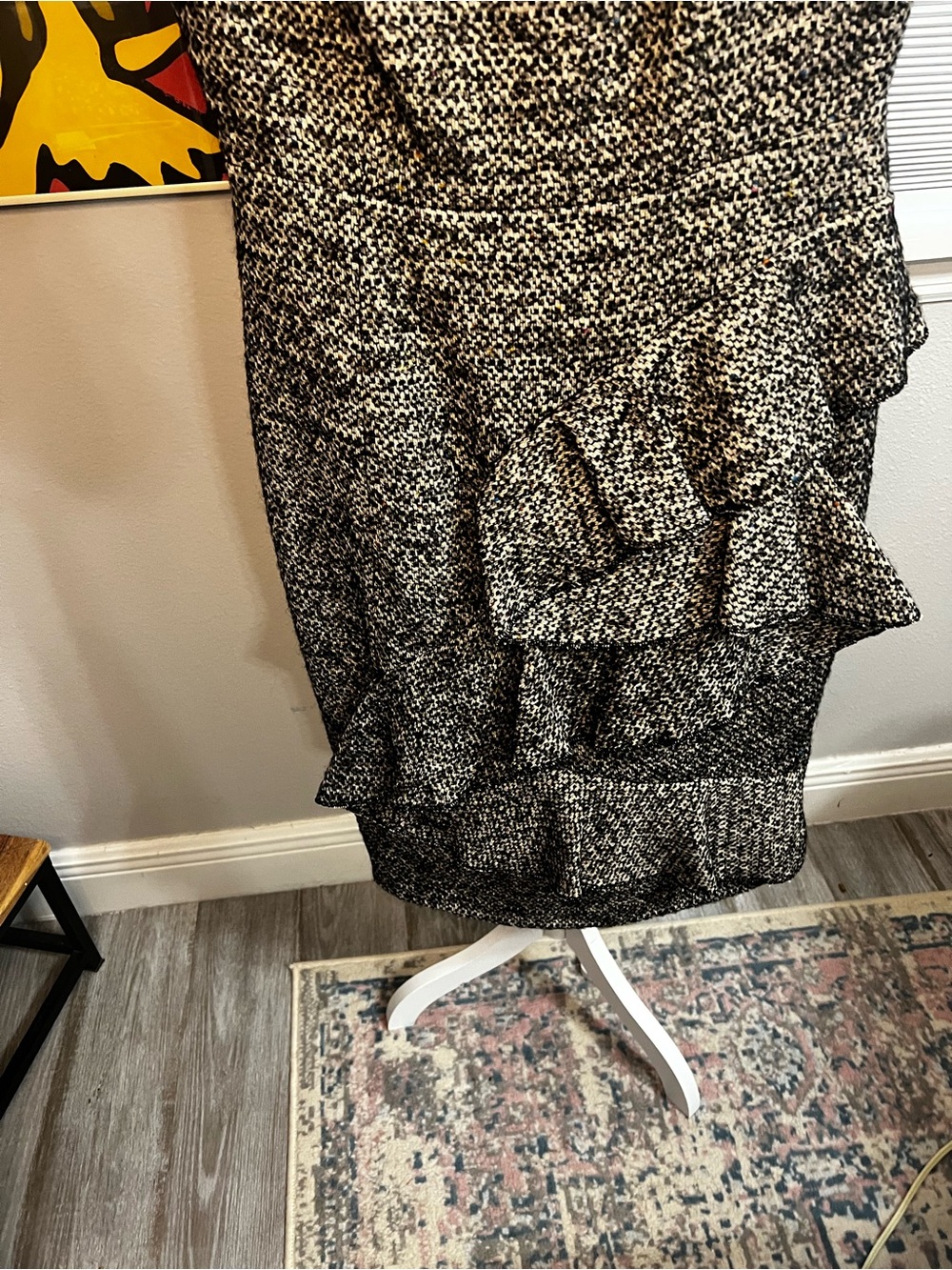 KAREN MILLEN TWEED DRESS I BLACK/ MULTI 8 Medium Wool Blend - Picture 10 of 16